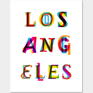 Los Angeles text Posters and Art